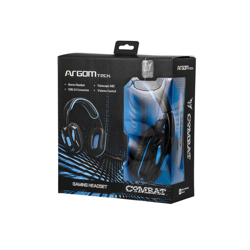 Argom Gaming Headset Combat USB - Black/Blue - Best Electronics N1