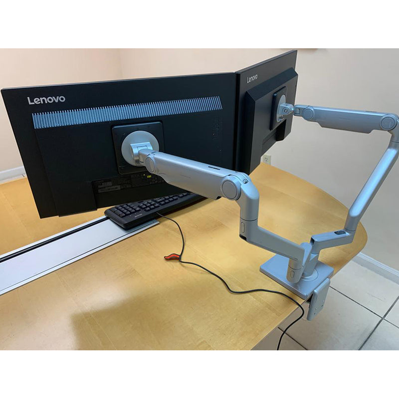 Dual LCD Monitor Desk Mount Stand Fully Adjustable fits 2 Two Screen up to 27" (PRE-OWNED)