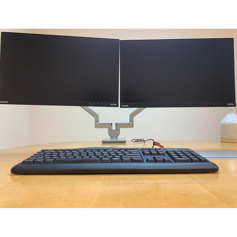 Dual LCD Monitor Desk Mount Stand Fully Adjustable fits 2 Two Screen up to 27" (PRE-OWNED)
