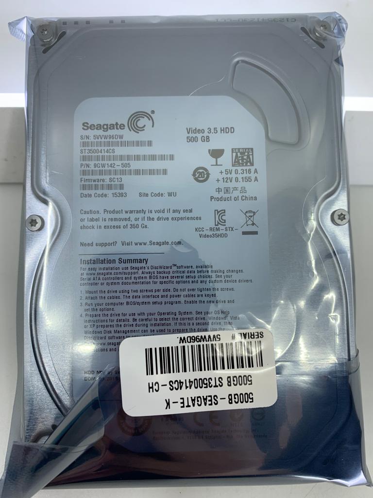 Seagate SATA Hard Drive - 3.5 in Form Factor 500 GB Storage Capacity Internal-PULL