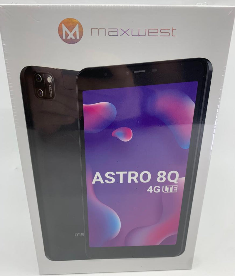 Maxwest ASTRO 8Q Android LTE Tablet, 8.0 LCD Screen,32GB Storage-BLACK